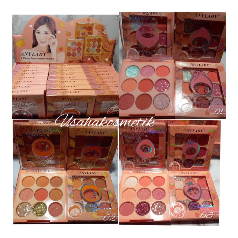 EYESHADOW ANYLADY 9COLOR PALETTE SWEET PEACH  PERPCS NO.791