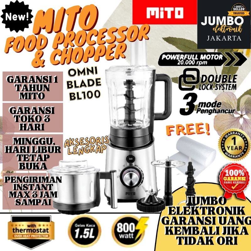 [HARGA PROMO] Mito Food Processor BL100 Garansi 1 Tahun Mitochiba Food Processor BL100 Mito Blender 