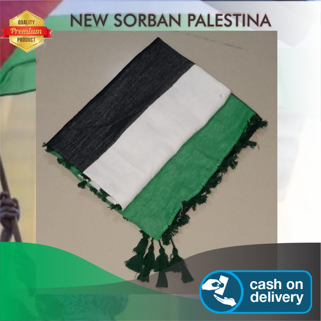 Khasanah Sorban Rumbai  Pria Motif Bendera PALESTINA