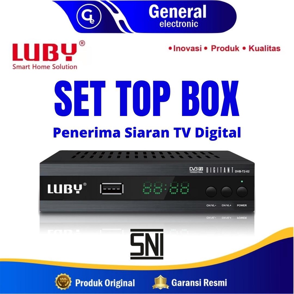 Set Top Box Luby DVB T2 STB Receiver TV STB Penerima Siaran Digital Full HD