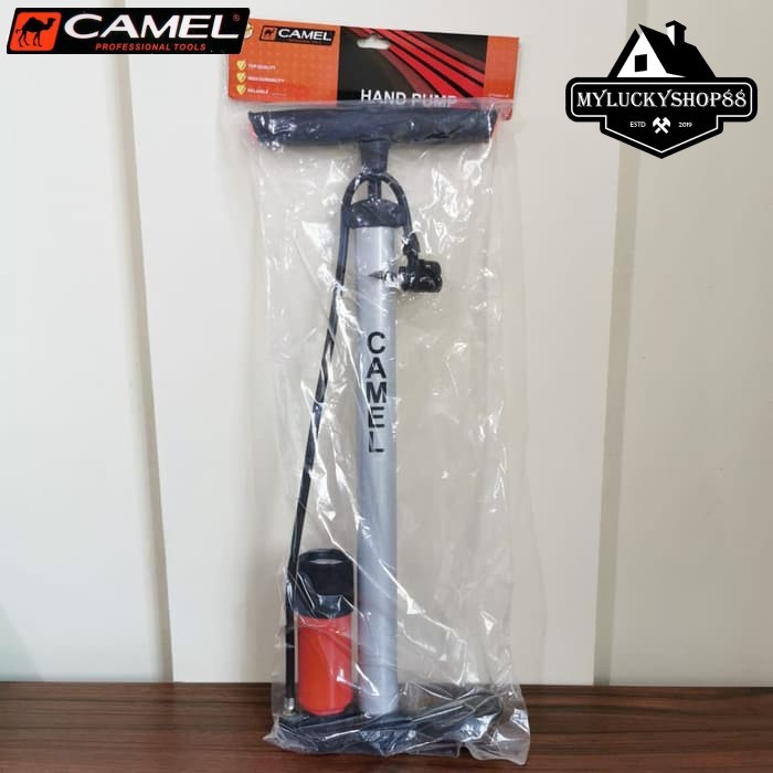 Camel Pompa Sepeda CA-111 Pompa Angin Tangan Tabung Stainless Meteran