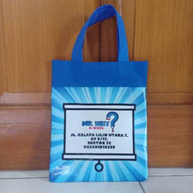 Custom Tas Spounbound Dengan Print Spanduk Goodie Bag Seminar