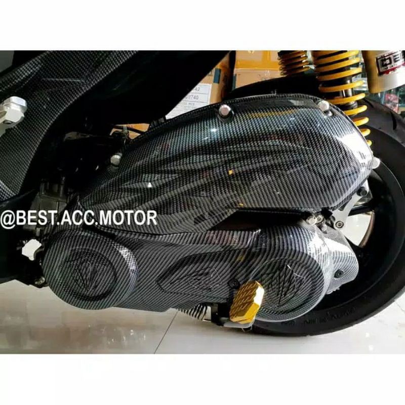 paket 2 item cover CVT dan cover filter hawa yamaha Lexi aerox 155 carbon waterprinting