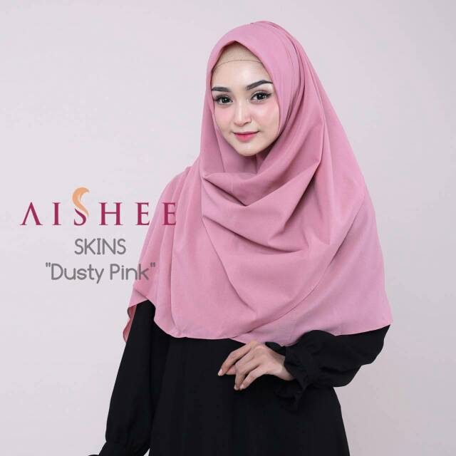 Khimar instan segiempat dusty pink