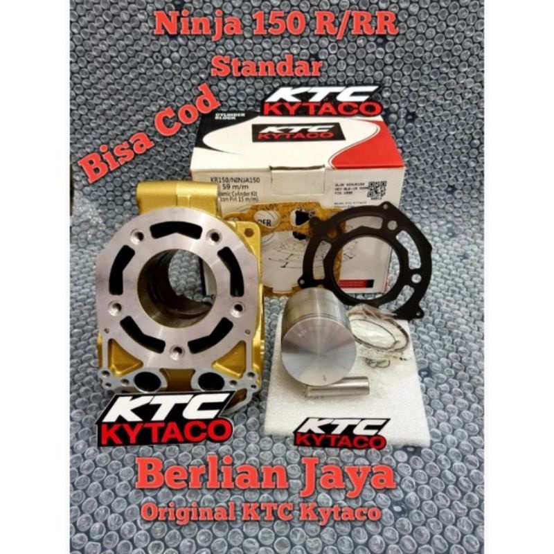 Blok seher/cylinder buat motor ninja 150 R/RR/ninja 2tak uk 59mm pin 16(standar) original KTC gold