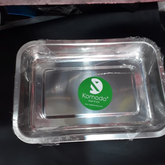 Nampan / Baki Stainless Anti Karat U: 27X36 Brand Komodo / Prasmanan