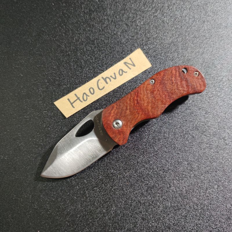 Pisau Lipat Kaminari Japan Wood D318, Pisau Outdoor, Pisau Survival