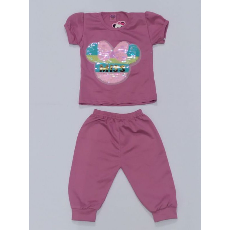 setelan anak perempuan G Son motif kece bling-bling umur 2thn-6thn