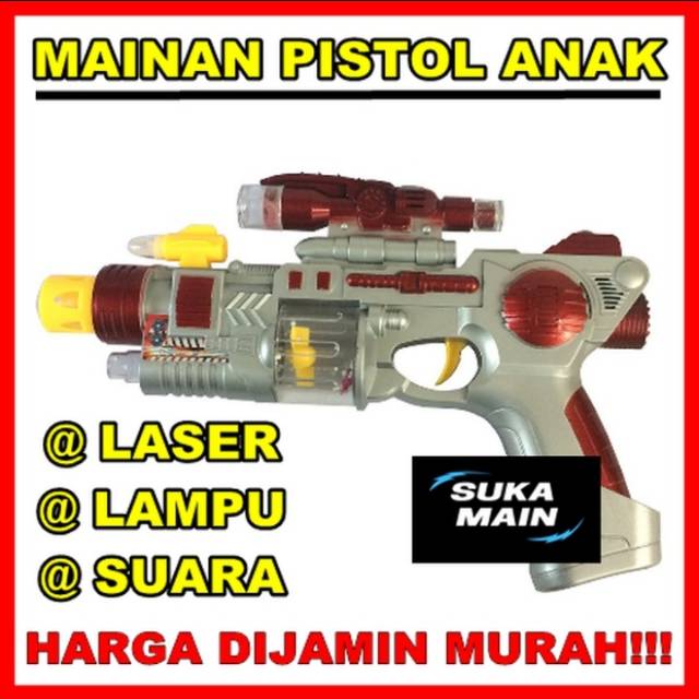 Mainan Anak Laki Senjata Pistol Laser Rocketeer Gun Light Sound Lampu - TY