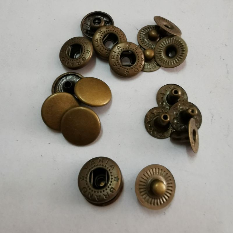

kancing cetet besi 13mm / kancing snap besi 330 antigold / 5gross