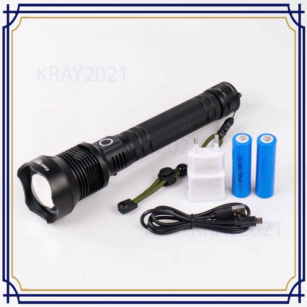 TaffLED Senter LED Flashlight USB Rechargeable XHP 70.2 - JHS522X