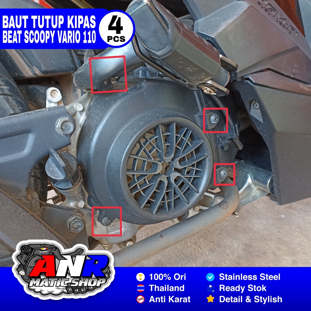 Baut Tutup Kipas Probolt HENG THAILAND Honda Scoopy Beat Genio Karbu Fi Esp