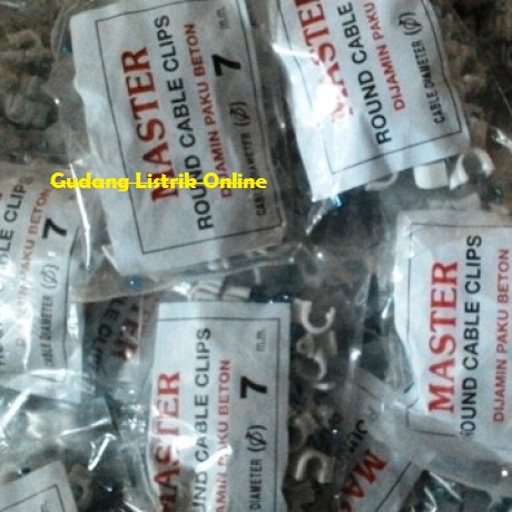 Klem Kabel Paku Beton No 7 mm Round Cable Clips No7