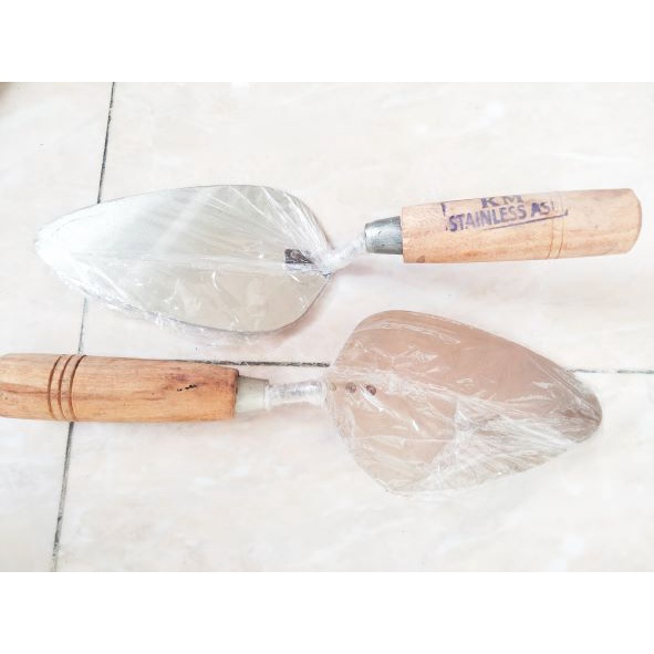 Cetok Galur Stainless Steel ASLI 16,5 Cm-Sendok Semen Oval SEDANG