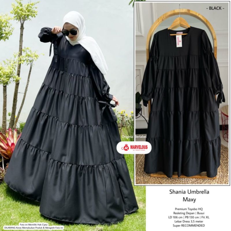 Dress Maxy wanita premium / Shania umbrella maxy by marvelous / maxy umbrella wanita