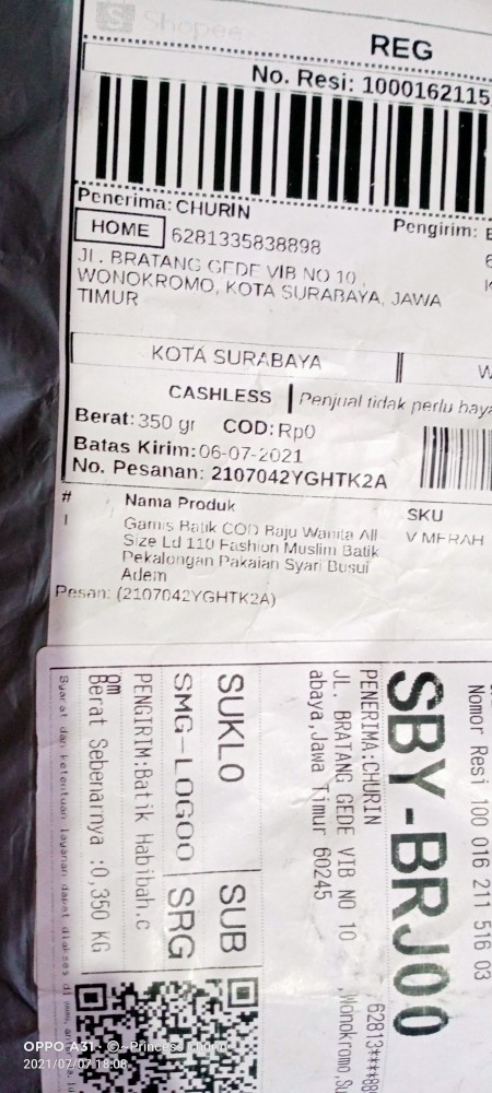 Gamis Batik Cod Baju Wanita All Size Ld 110 Fashion Muslim Batik Pekalongan Pakaian Syari Busui Adem