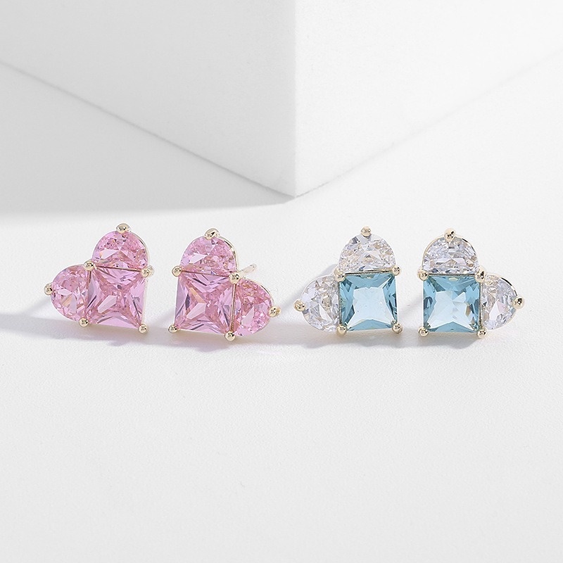 Anting Stud 925 Silver Bentuk Hati Gaya Korea Untuk Wanita