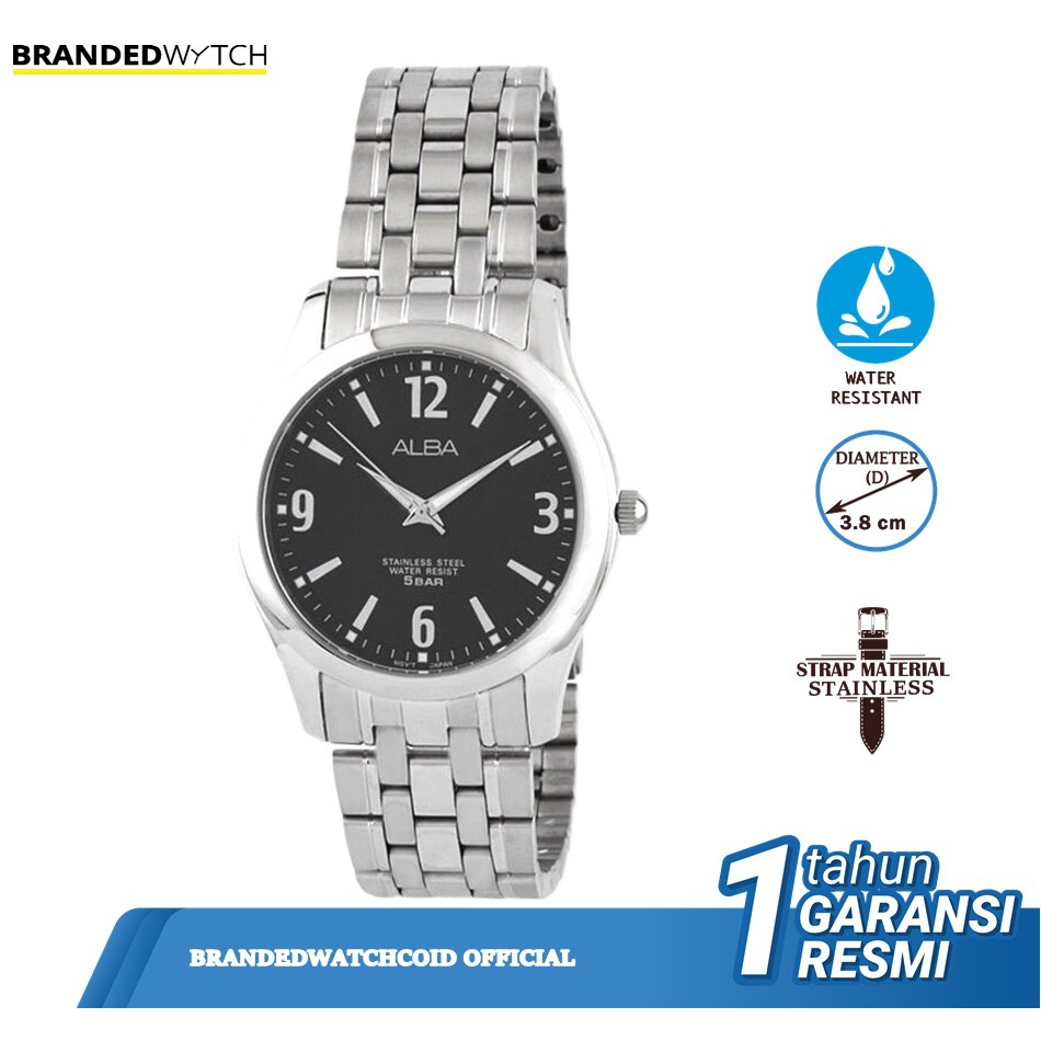 Jam Tangan Wanita Alba ARSY23X1 Silver Black Stainless Steel ORIGINAL/Jam Alba Wanita ARSY23