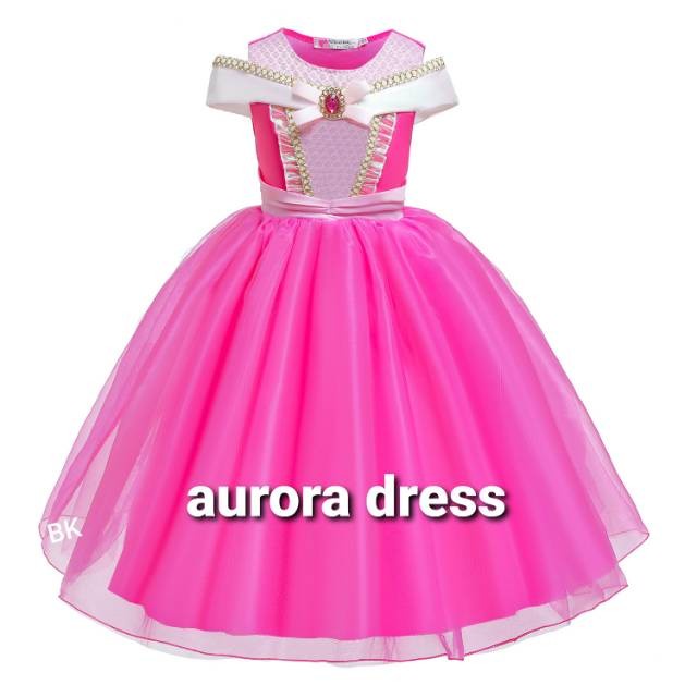 Gaun Anak - Baju Anak Tahun Aurora Ulang Pink Pesta Dress Princess Gaun