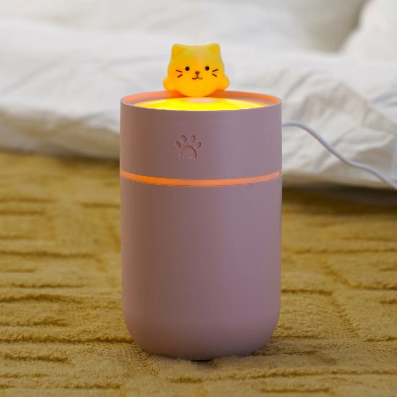 Diffuser Aromatherapy 260 ml Cat with 7 colour LED Lamp +  Pelembab ruangan - High quality