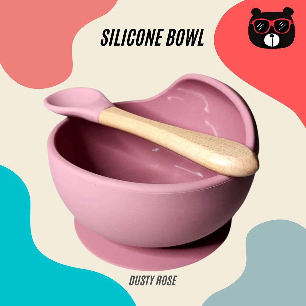 Tempat makan anak | Mangkok bayi | Silicone bowl + Spoon