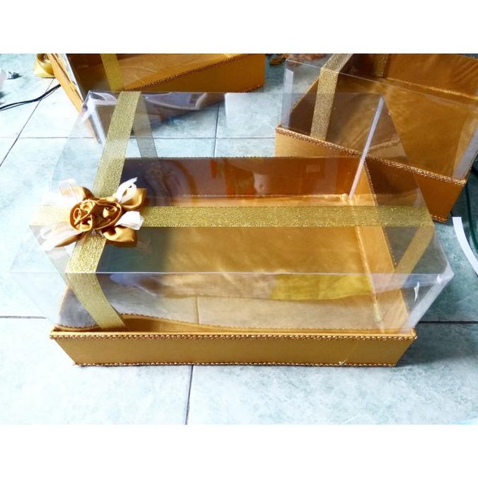 

[COD] Kotak hantaran/kotak seserahan sajadah tutup full mika satuan gold [COD]