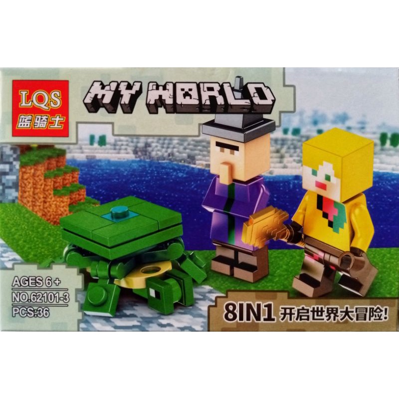 mainan anak lego mine craft world minicraft SATU PAKET ISI 3 KARAKTER FIGURE LQS 62101 mini craft minifigure block mini figure bricks dunia kotak square marvel naruto ninjago justice league avengers robot rangers dinosaurus tentara army soldier-5