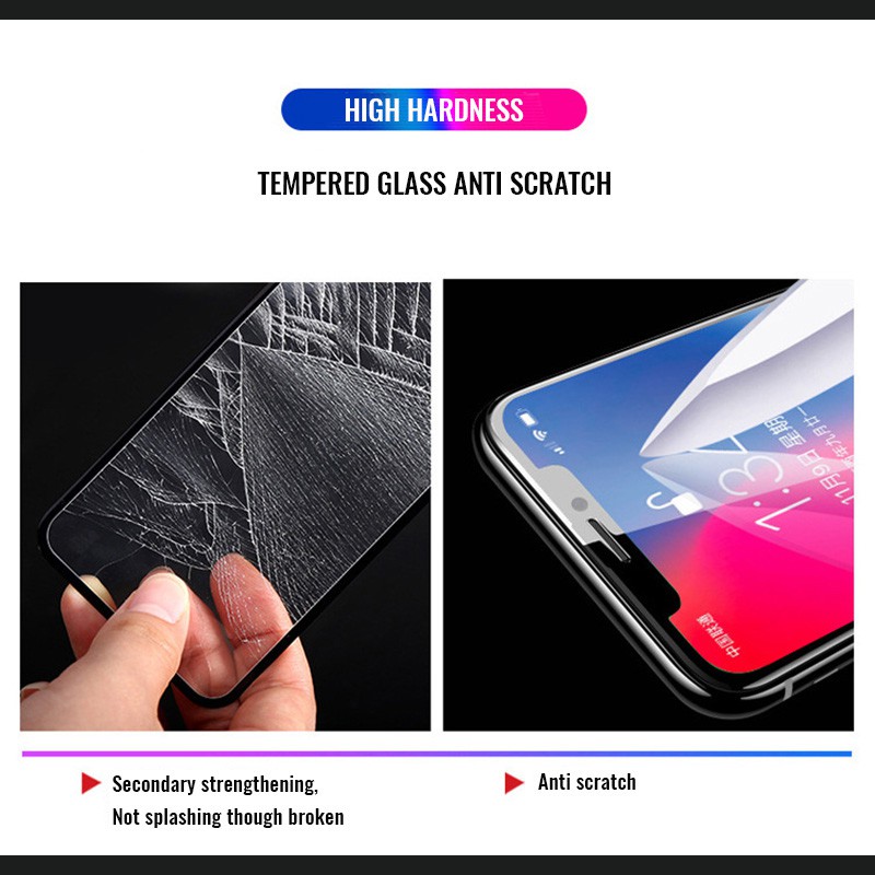 Pelindung Layar Tempered Glass 9h 5d Lengkung Untuk Iphone 11 6 6s 7 7 Plus 8 8 Plus X Xr Xs Max 11 Pro Max