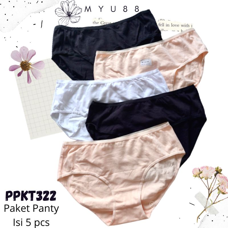 Isi 5 pcs Celana Dalam Katun Wanita Young Hearts-322
