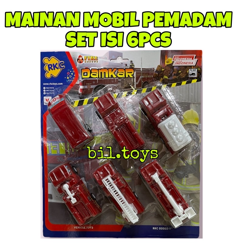 MAINAN ANAK MOBIL KEBAKARAN ISI SET ISI 6 RKC