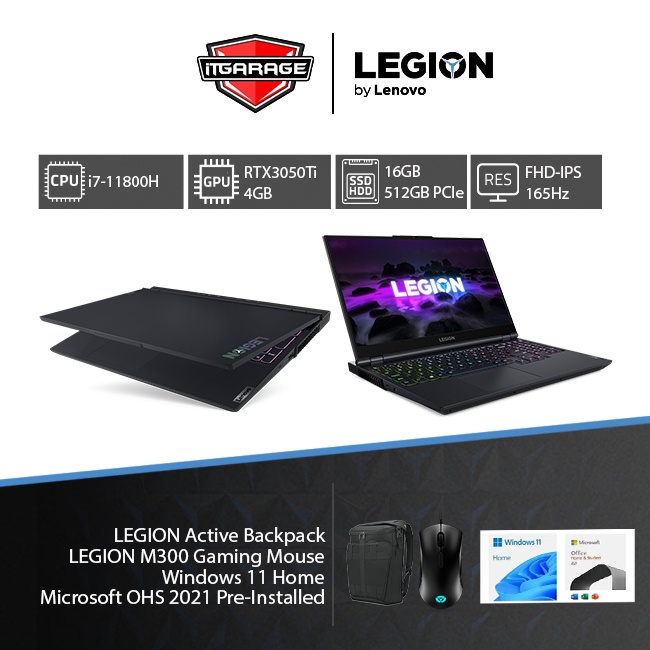 Lenovo Legion 5i 15ITH6-18ID|i7-11800H/16G/512G/RTX3050Ti-4G