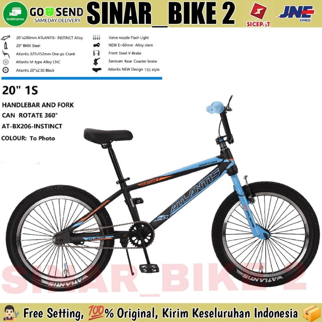 Sepeda Anak Laki BMX ATLANTIS INSTINCT 20 Inch Frame Alloy Torpedo