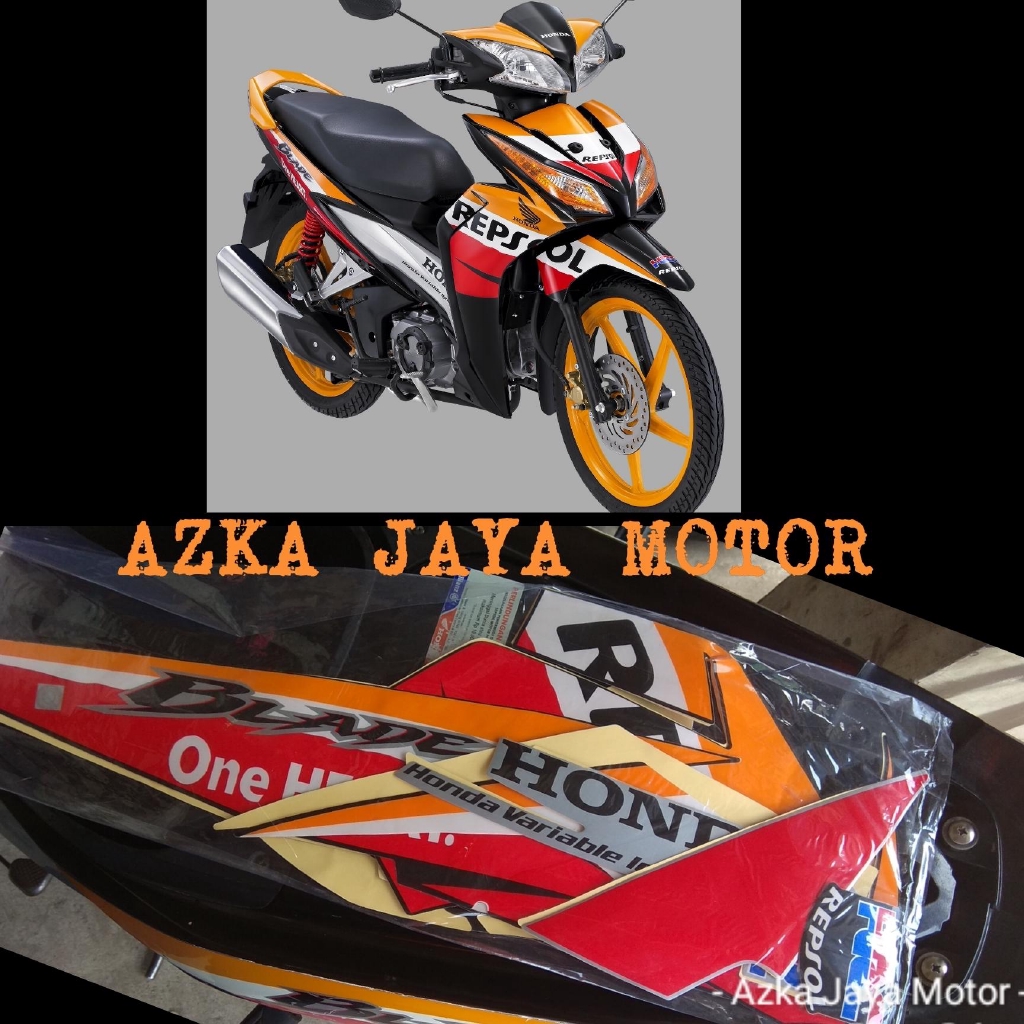 Jual Striping sticker Fullbody Honda Blade New Repsol Warna HITAM
