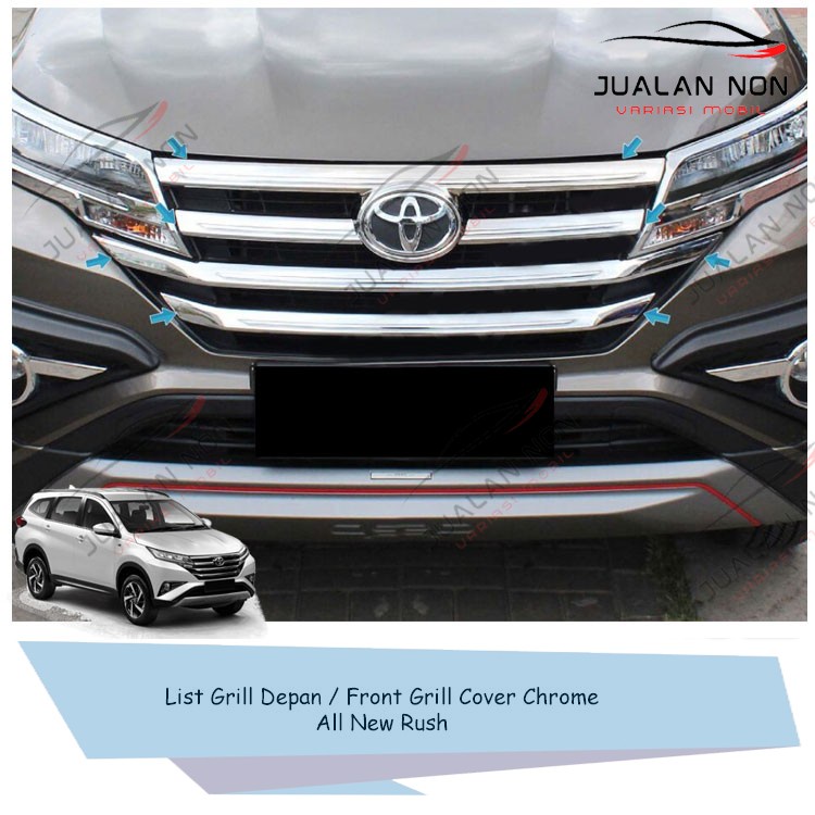 List Grill Depan Front Grill Chrome Mobil All New Rush