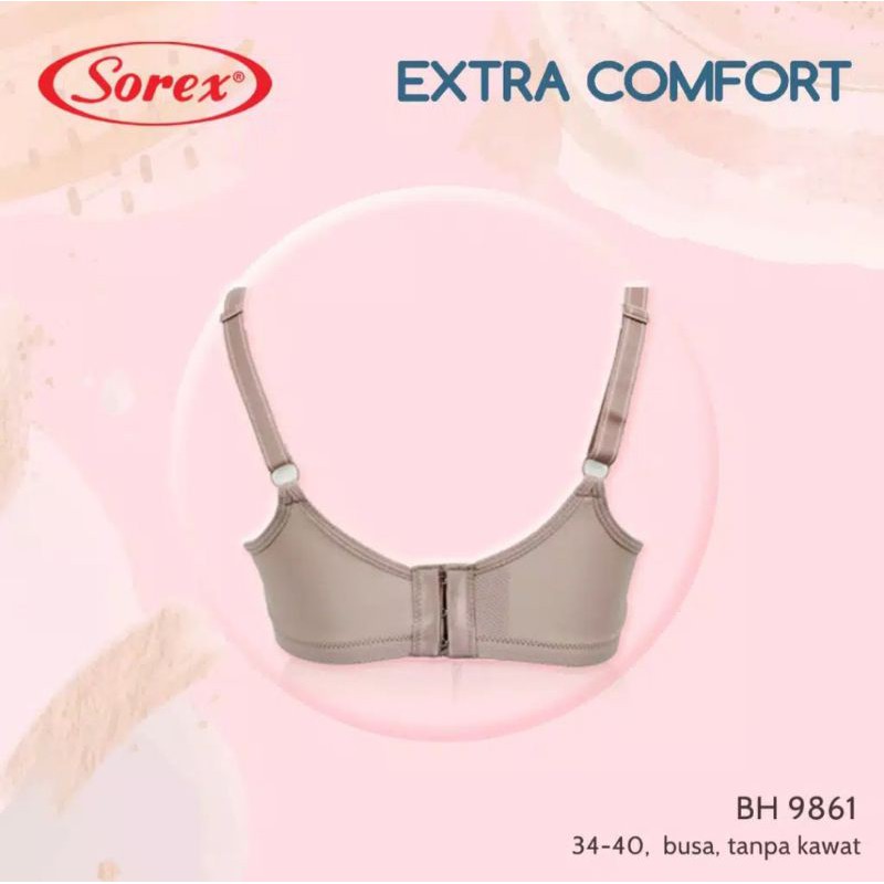 Bra sorex 9861 extra comfort bh  busa tanpa kawat cup C