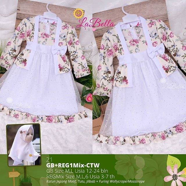 Gamis bayi Labella / tutu / putih