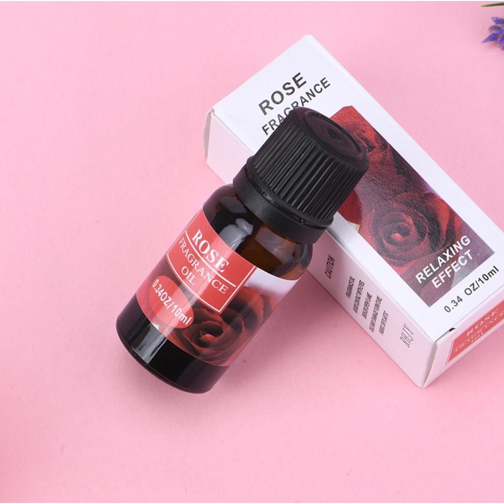 [TAFFWARE] Humidifier Aromatherapy Humidifier Tabung Ultrasonic Pewangi Ruangan Air Diffuser Purifier Oil-Oil 10 ml Rose