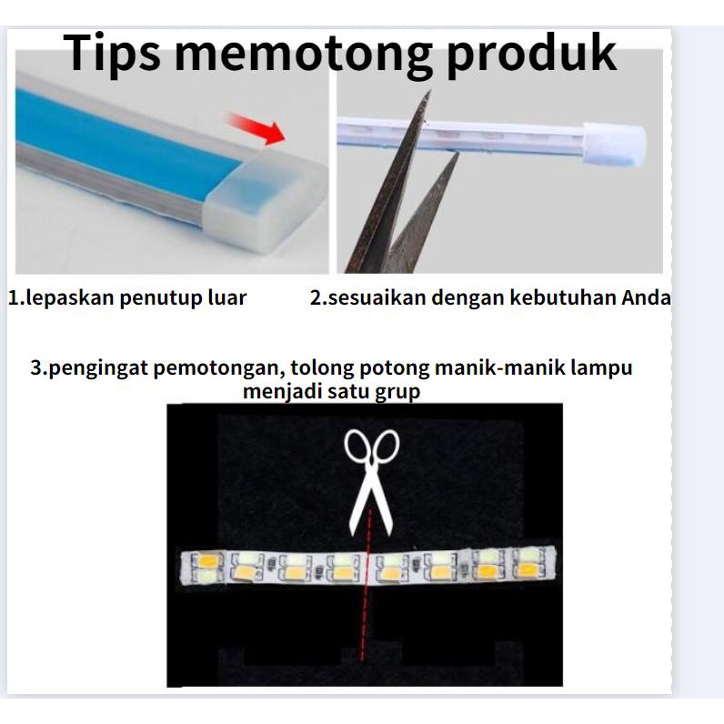 2PCS Lampu LED Alis Tempel DRL 60CM  Mobil Motor Sein Running Flexible Sen Rem Mundur