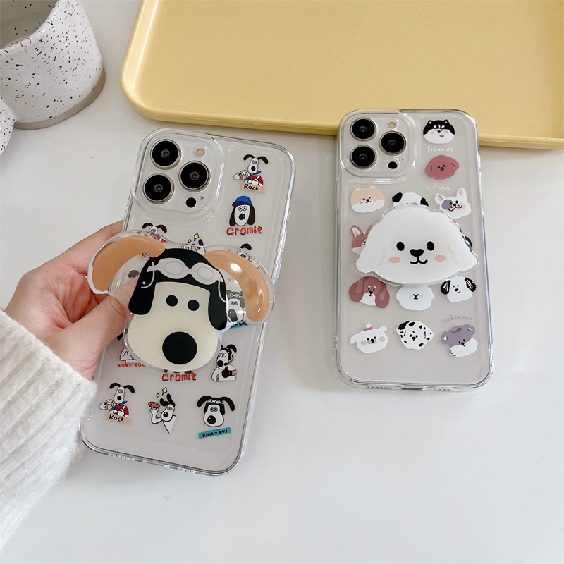 Casing Soft Case Silikon Transparan Motif Anjing Kartun Untuk Iphone 11 / 12 / 13PROMAX / X / XS / XR / XSMAX / 6 / 7 / 8 +