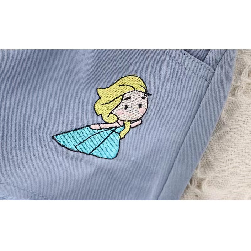 Celana pendek Princess Jeans Anak Perempuan Import Motif Elsa/Anna/Snow White/Rapunzel