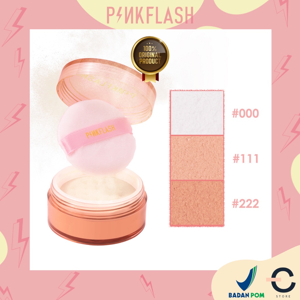 [ORI BPOM] PINKFLASH Lasting Matte Setting Loose Powder | PINKFLASH # OhMyself Loose powder Matte Translucent Oil-control 3 Colors bedak tabur | Pink Flash Bedak Tabur BPOM PF-F06