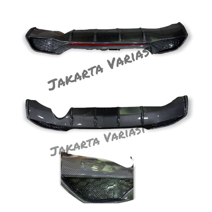 diffuser bumper belakang skidplate all new brio RS SATYA 2018 2021 carbon