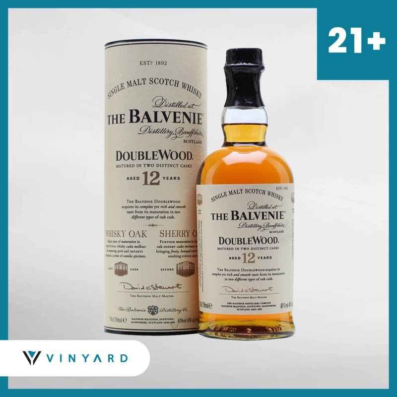 Balvenie 12 Years Old Double Wood Whisky 700 ml ( Original &amp; Resmi By Vinyard )