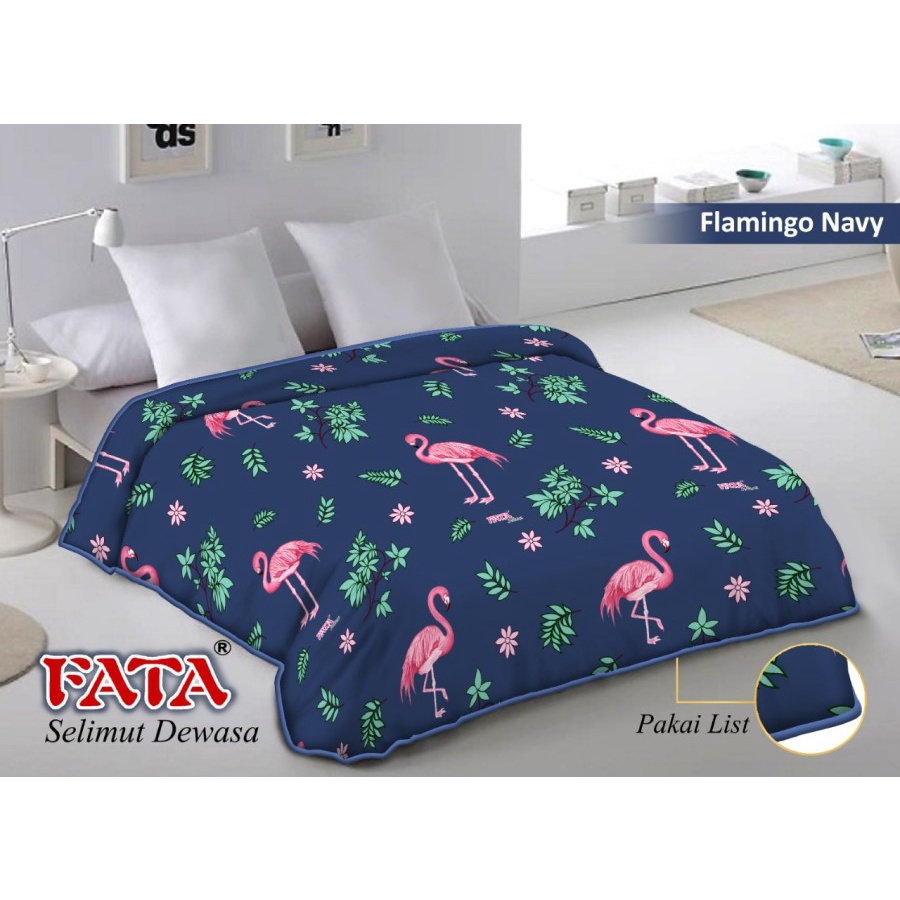 Selimut Bulu Dewasa Fata Halus Lembut ukuran 200 x 220 - Flamingo Navy