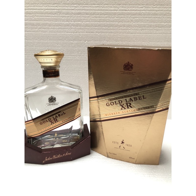 johnnie walker gold label xr with box botol antik koleksi