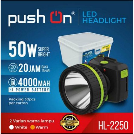 Senter kepala 50 watt push on