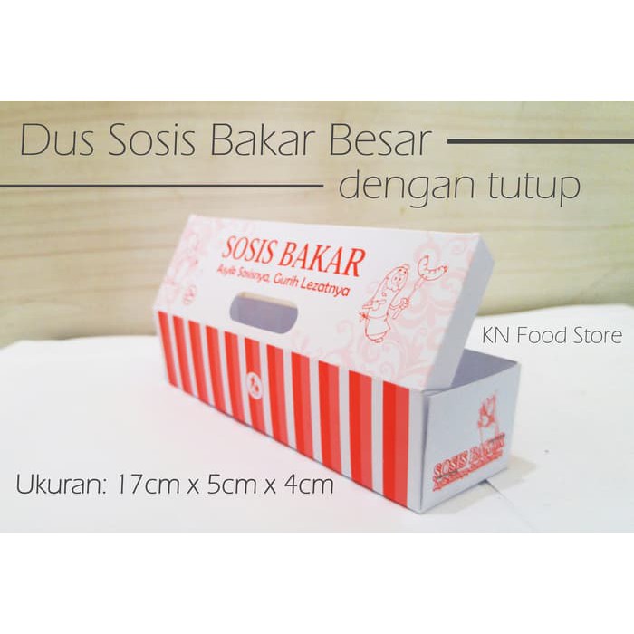 

Dus Sosis Bakar 17Cm Dengan Tutup 50pcs-Dus Kemasan Sosis Bakar Besar-
