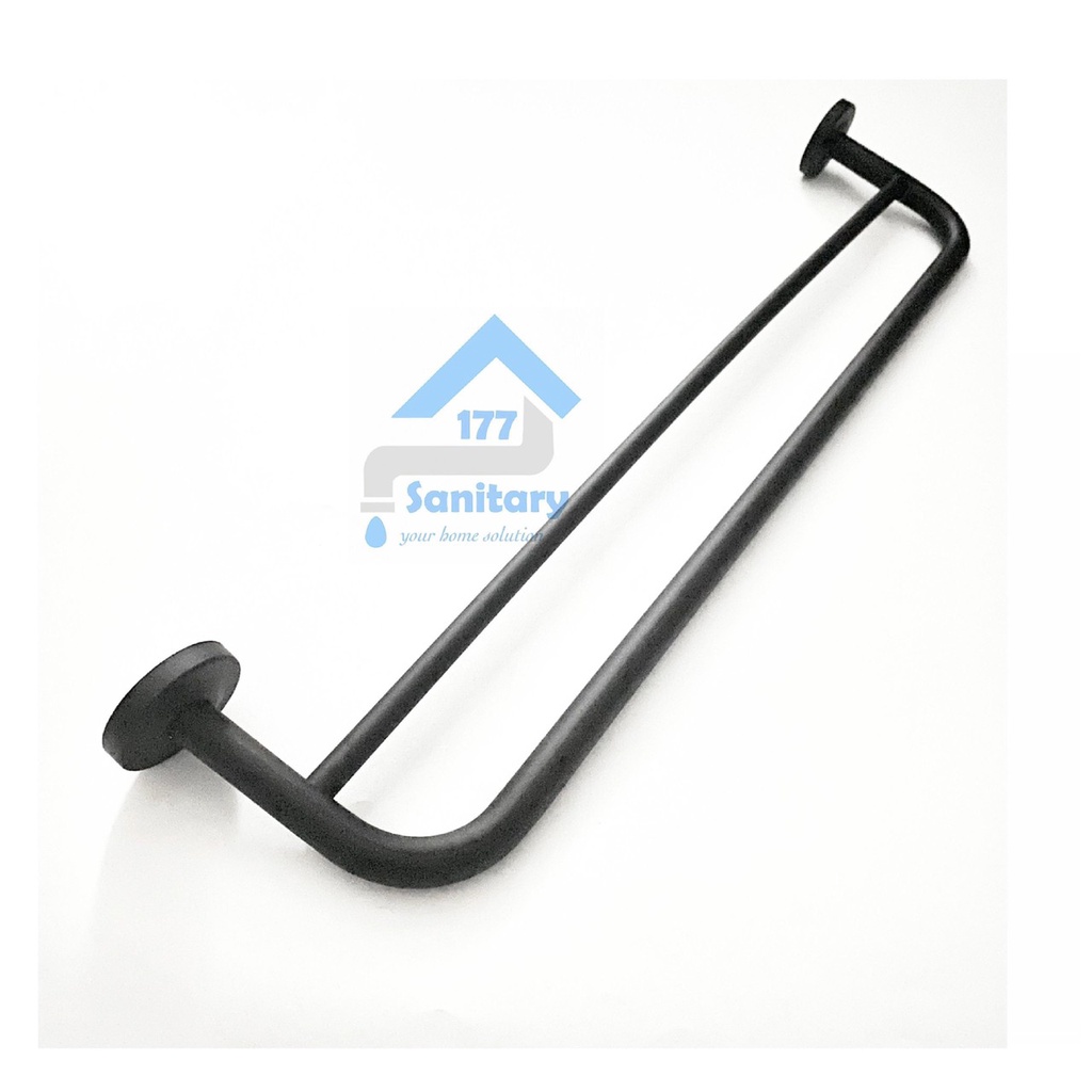 Rak Handuk 2 Susun Stainless 60cm HITAM 9602- Gantungan Tempat Handuk 60 Cm black towel rack