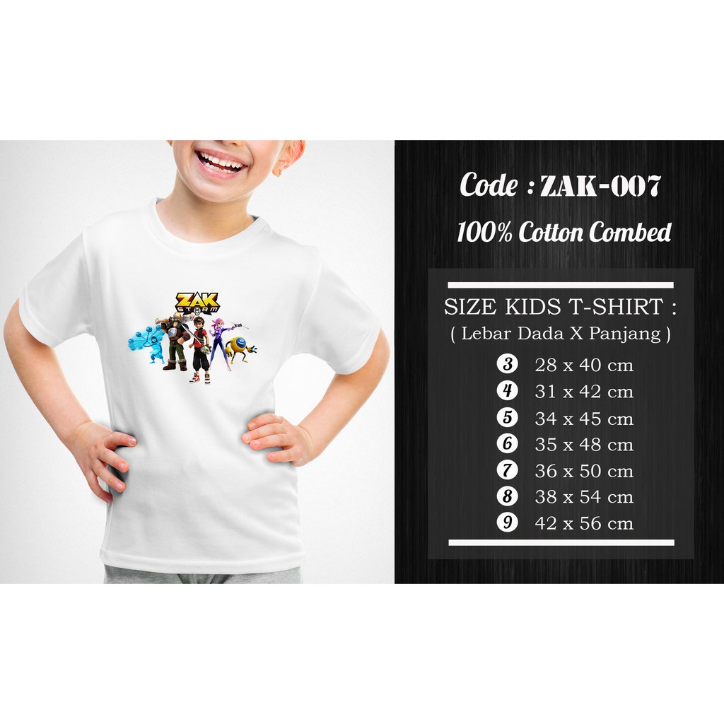 [FREE NAMA !!] Kaos Anak &amp; Family Zak Storm 100% COTTON PREMIUM
