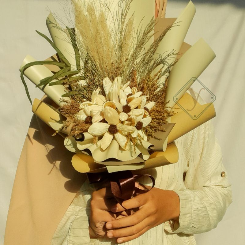 Medium Bouquet Dried Flower Local Aesthetic/Handbuket/Buket bunga kering/Rumput/Dekorasi Rustic